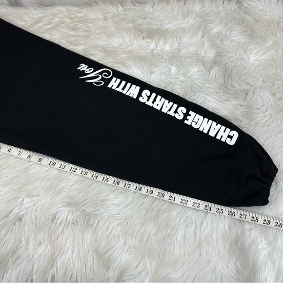 Mayfair The Label Black Change Starts With You French Terry Jogger Med/W26/L28.5 - Picture 9 of 10